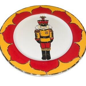 Kate Williams Global‎ Connections Nutcracker Plate Red Gold Trim Decorative